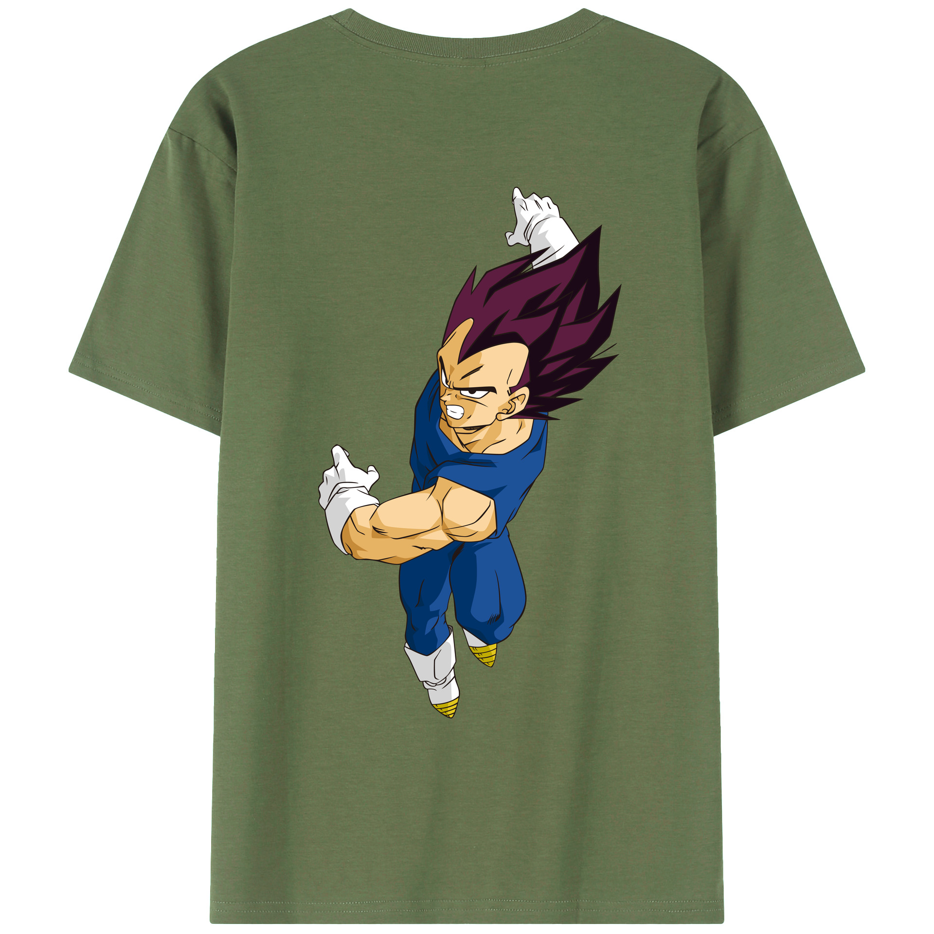 （画像用） ドラゴンボール ベジータ四世（Bejīta Yonsei）DRAGON BALL Vegeta IV 綿100％ メンズ半袖Tシャツ（バックプリント） 通気性
